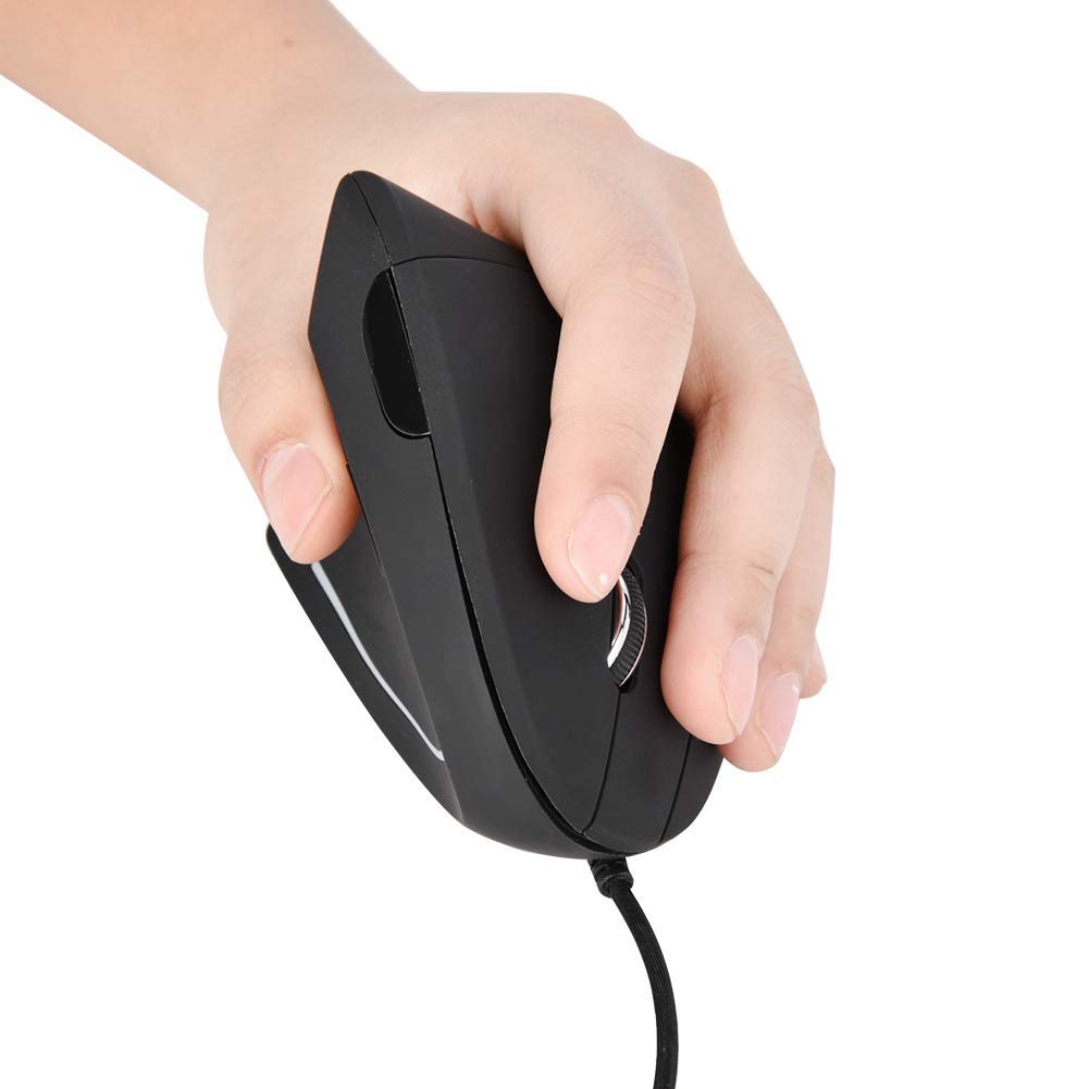Ergonomic Left Handed Vertical USB Wired Mouse with 3 Adjustable DPI and 6 Programmable Buttons for Laptop and Desktop Gaming