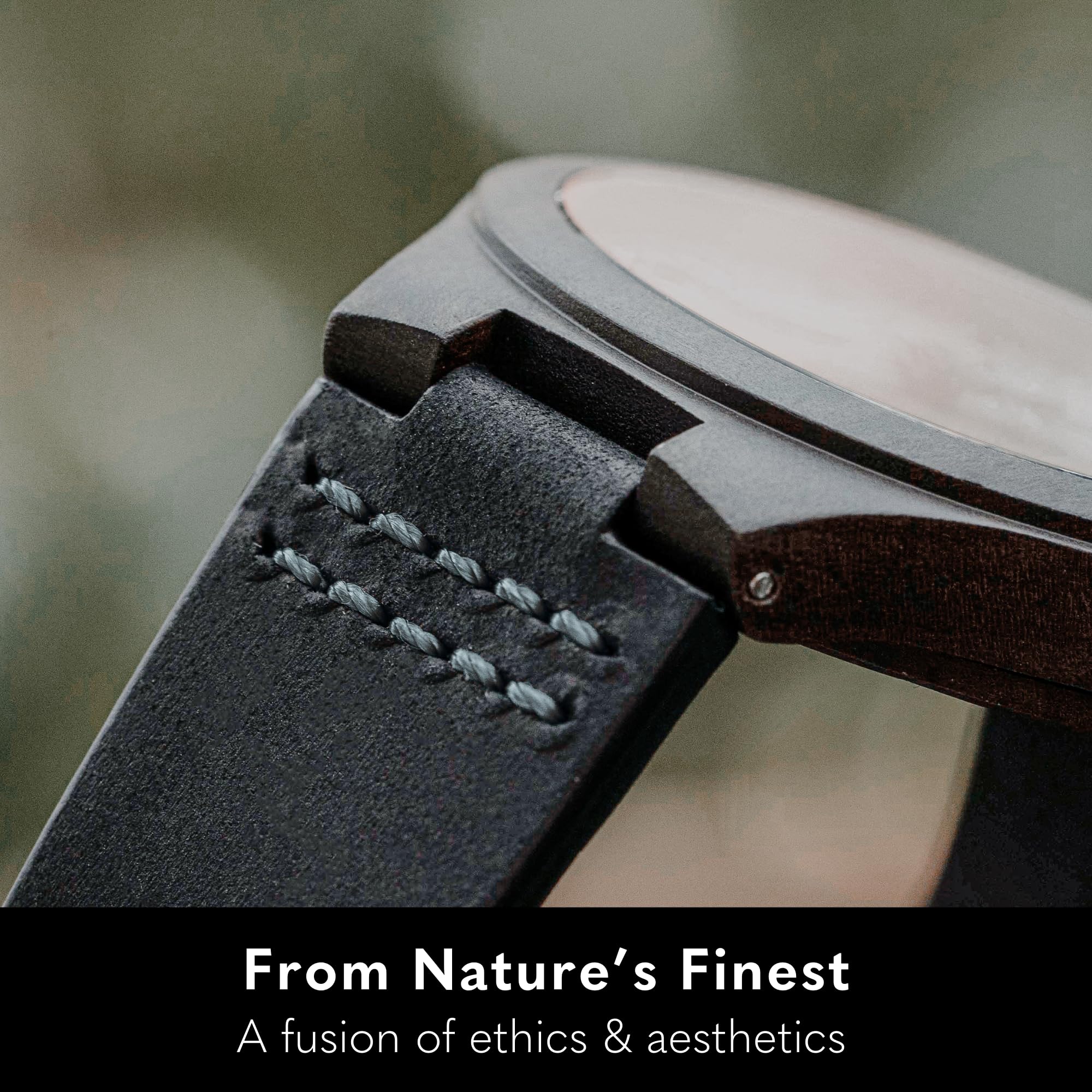 Treehut Wooden Watches for Men with Japanese Miyota Movement Stylish Bamboo Wood Wrist Watch Adjustable Stainless Steel Buckle Leather Straps - View 3 of 8