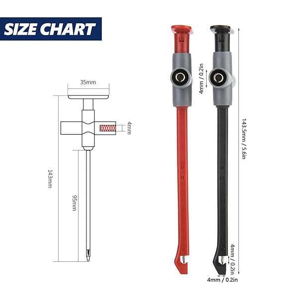 Walfront 2PCS Puncture Probe Wire Piercing Test Clip - Automotive Test Cable Kit for Car Repair & Multimeter Testing - View 5 of 10
