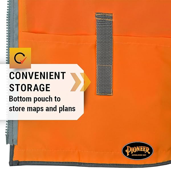 PIONEER Pioneer Safety Vest for Men Hi Vis Reflective Neon Cool Mesh Back Panel 12 Pockets Zipper for Surveyor Work Orange Yellow Green - View 5 of 8
