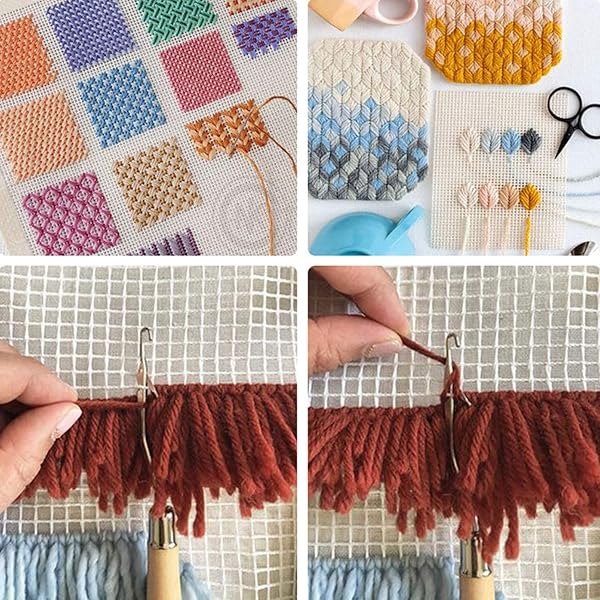 Yushen Yushen 39.4x59 Inch Rug Hooking Mesh Canvas Kit with Latch Hook Tool - Perfect for DIY Tapestry Projects - View 5 of 7