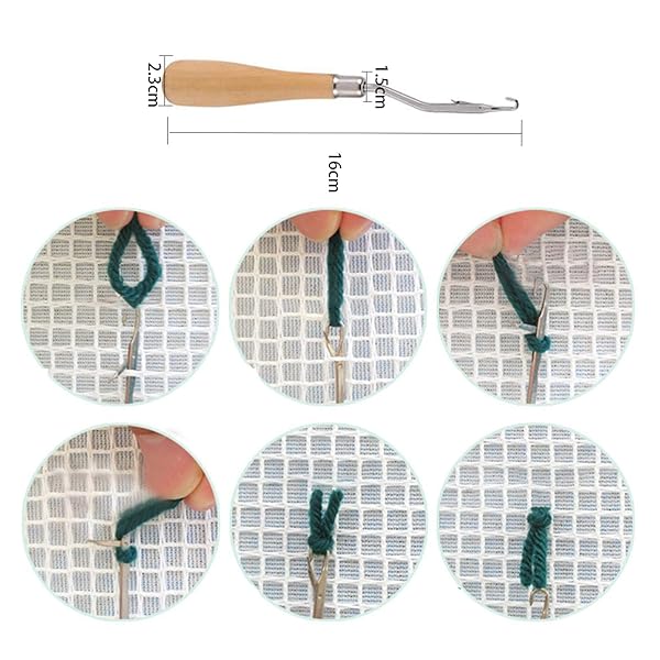 Yushen Yushen 39.4x59 Inch Rug Hooking Mesh Canvas Kit with Latch Hook Tool - Perfect for DIY Tapestry Projects - View 7 of 7