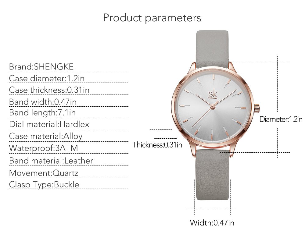 SHENGKE Luxury Quartz Women Watches with Leather Band Stylish Ladies Wristwatch for Everyday Elegance - View 4 of 7
