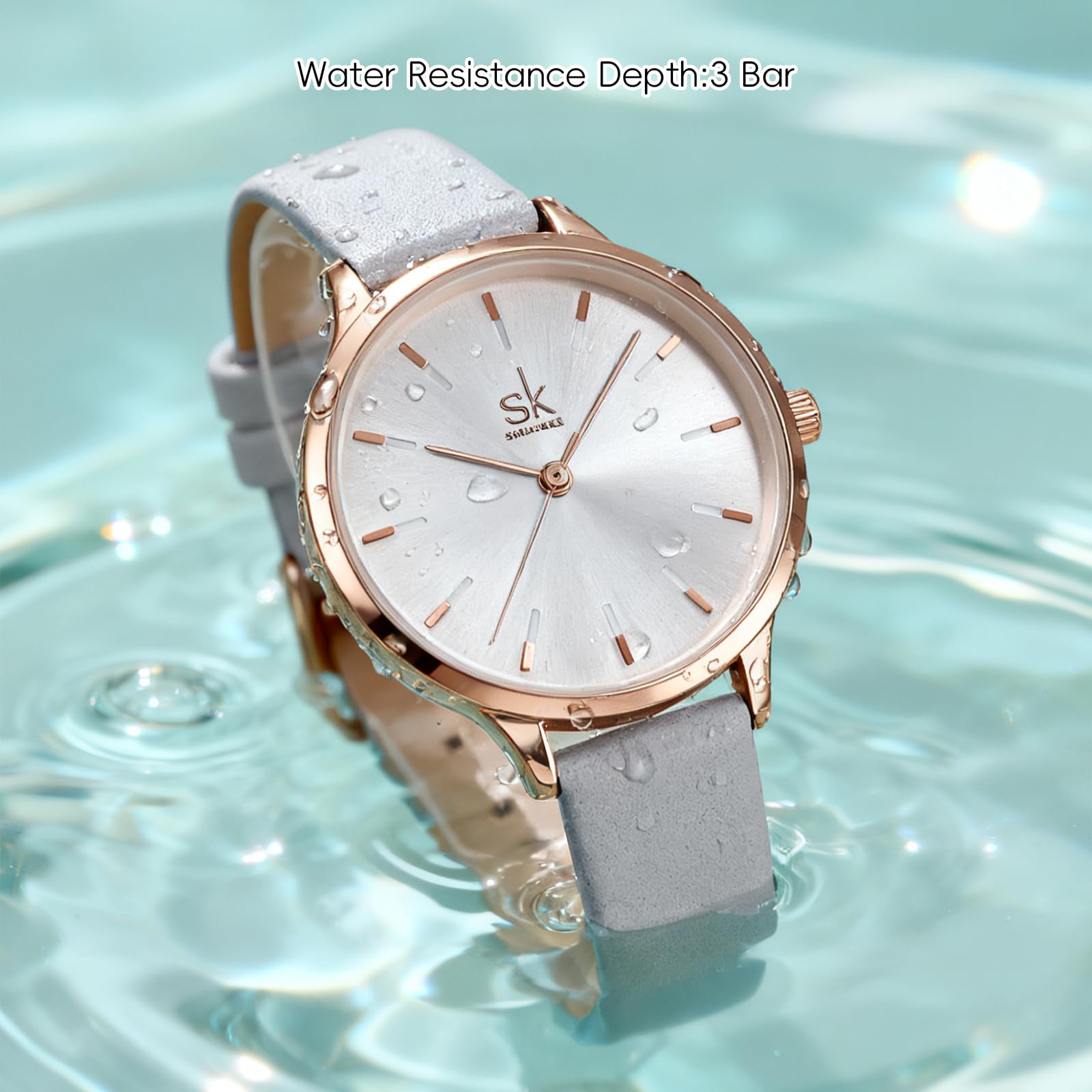 SHENGKE Luxury Quartz Women Watches with Leather Band Stylish Ladies Wristwatch for Everyday Elegance - View 7 of 7