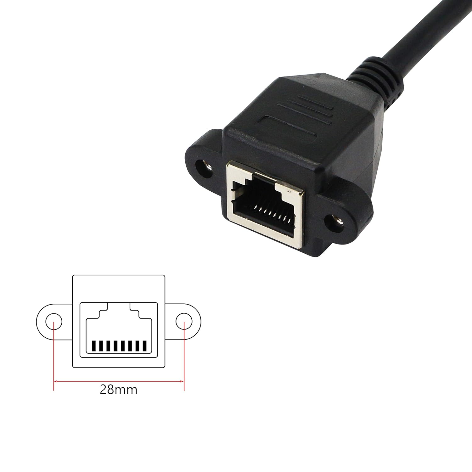 SinLoon SinLoon RJ45 Ethernet Adapter Cable 90 Degree Right Male to Female for CAT 5 CAT 6 LAN Ethernet Socket Connector - View 3 of 7