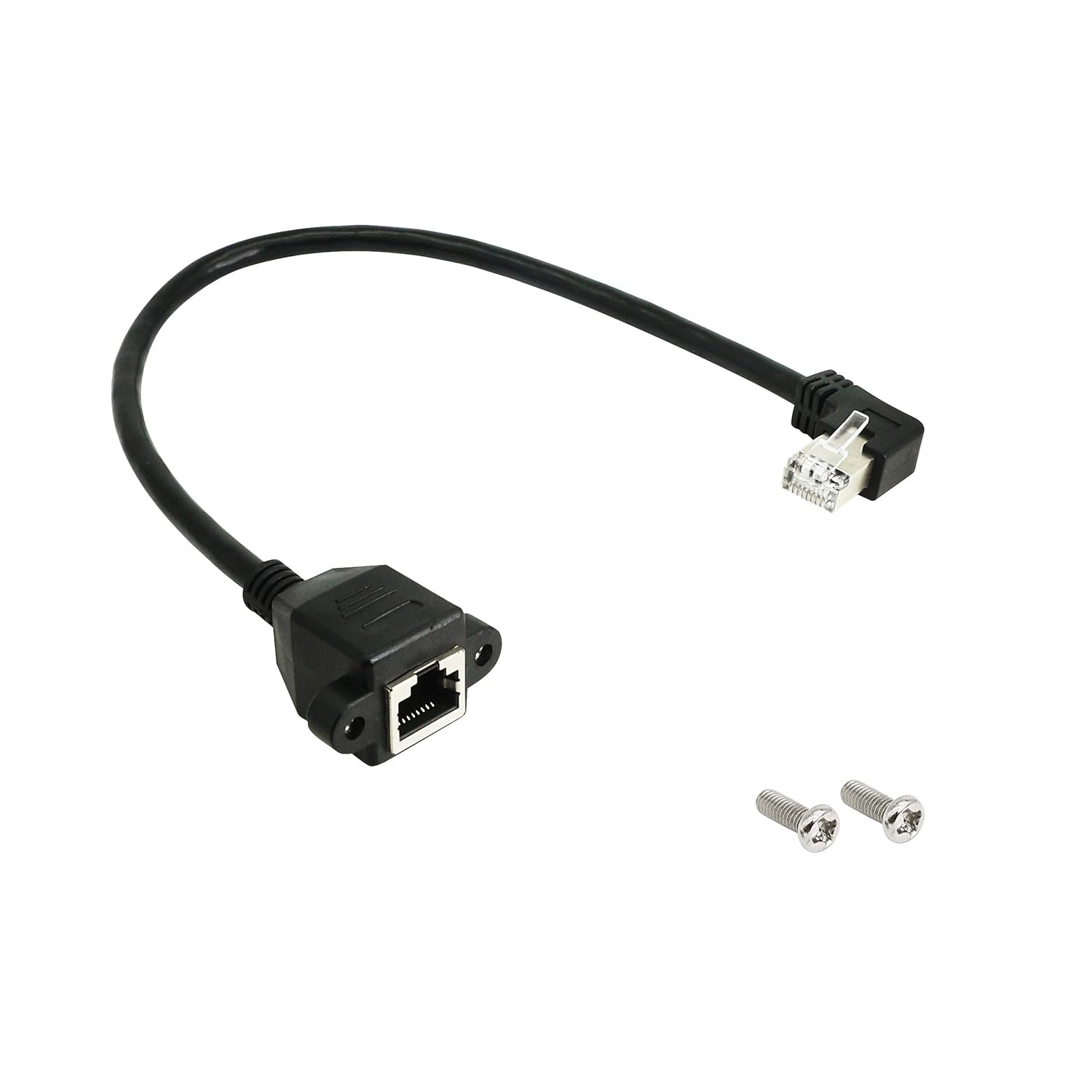 SinLoon RJ45 Ethernet Adapter Cable 90 Degree Right Male to Female for CAT 5 CAT 6 LAN Ethernet Socket Connector