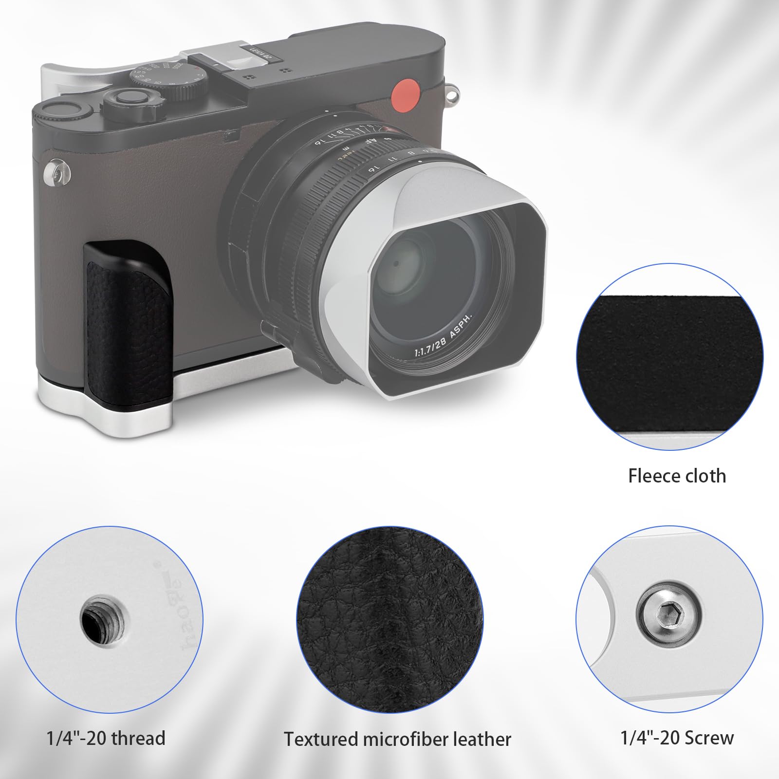 Haoge HG-Q2W Hand Grip Bracket Holder for Leica Q2 Camera Body Enhance Stability and Control - View 7 of 9