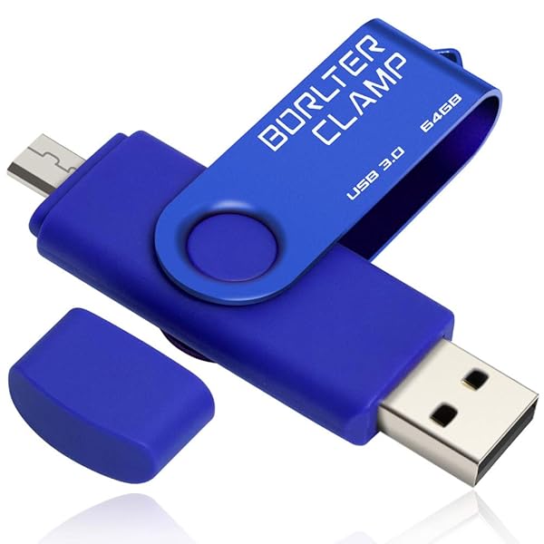 BORLTER CLAMP BorlterClamp 64GB USB 3.0 Dual Port Flash Drive for Android Smartphone Tablet and Computer Blue - View 2 of 8