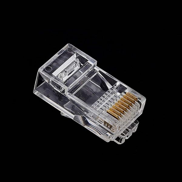 Fjiangyi 1000 Pcs Cat5 RJ45 Connectors Ethernet Cable Crimp Connectors for Solid Wire and Standard Cable Transparent Bag of 1000 - View 4 of 7