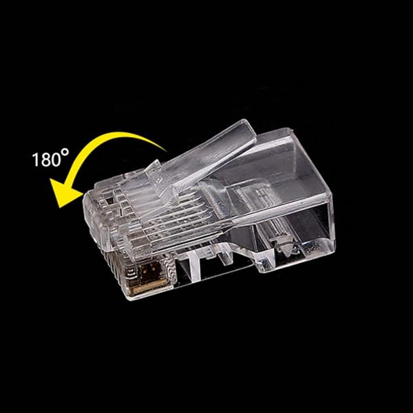 Fjiangyi 1000 Pcs Cat5 RJ45 Connectors Ethernet Cable Crimp Connectors for Solid Wire and Standard Cable Transparent Bag of 1000 - View 5 of 7