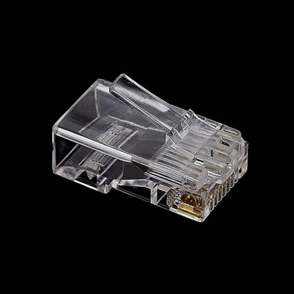 Fjiangyi 1000 Pcs Cat5 RJ45 Connectors Ethernet Cable Crimp Connectors for Solid Wire and Standard Cable Transparent Bag of 1000 - View 6 of 7