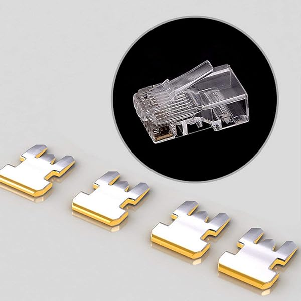 Fjiangyi 1000 Pcs Cat5 RJ45 Connectors Ethernet Cable Crimp Connectors for Solid Wire and Standard Cable Transparent Bag of 1000 - View 7 of 7