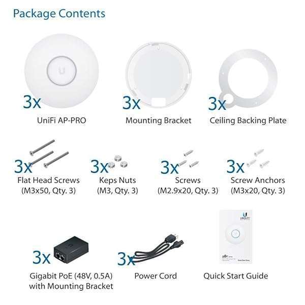 Ubiquiti Networks Ubiquiti UniFi AP AC PRO 3-Pack (UAP-AC-PRO-3) - High-Performance Wi-Fi Access Points for Home & Business - View 8 of 9
