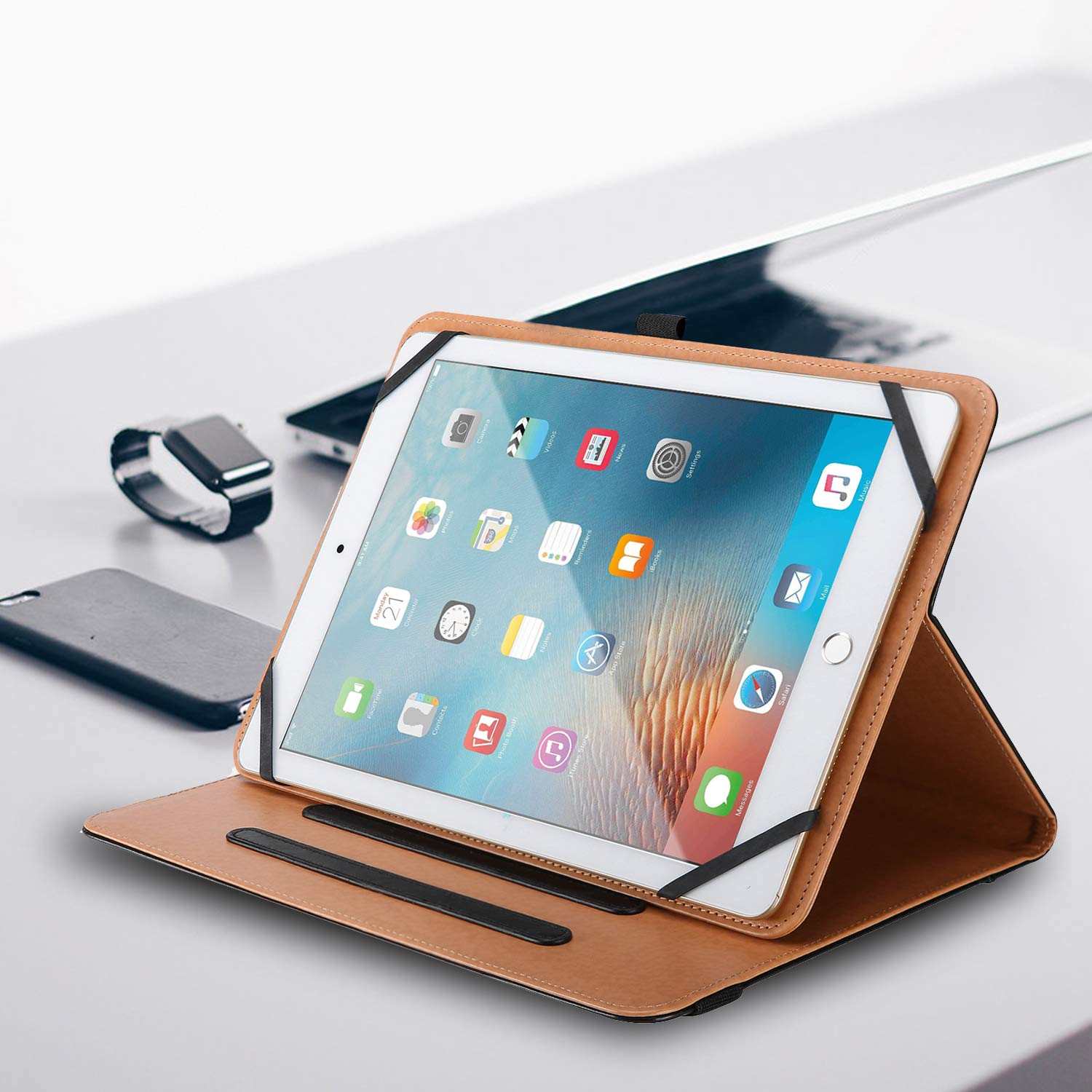 ProCase ProCase Universal Tablet Case 9 to 10.1 Inch Stand Folio Protective Cover with Multiple Viewing Angles and Pen Holder Brown - View 7 of 7