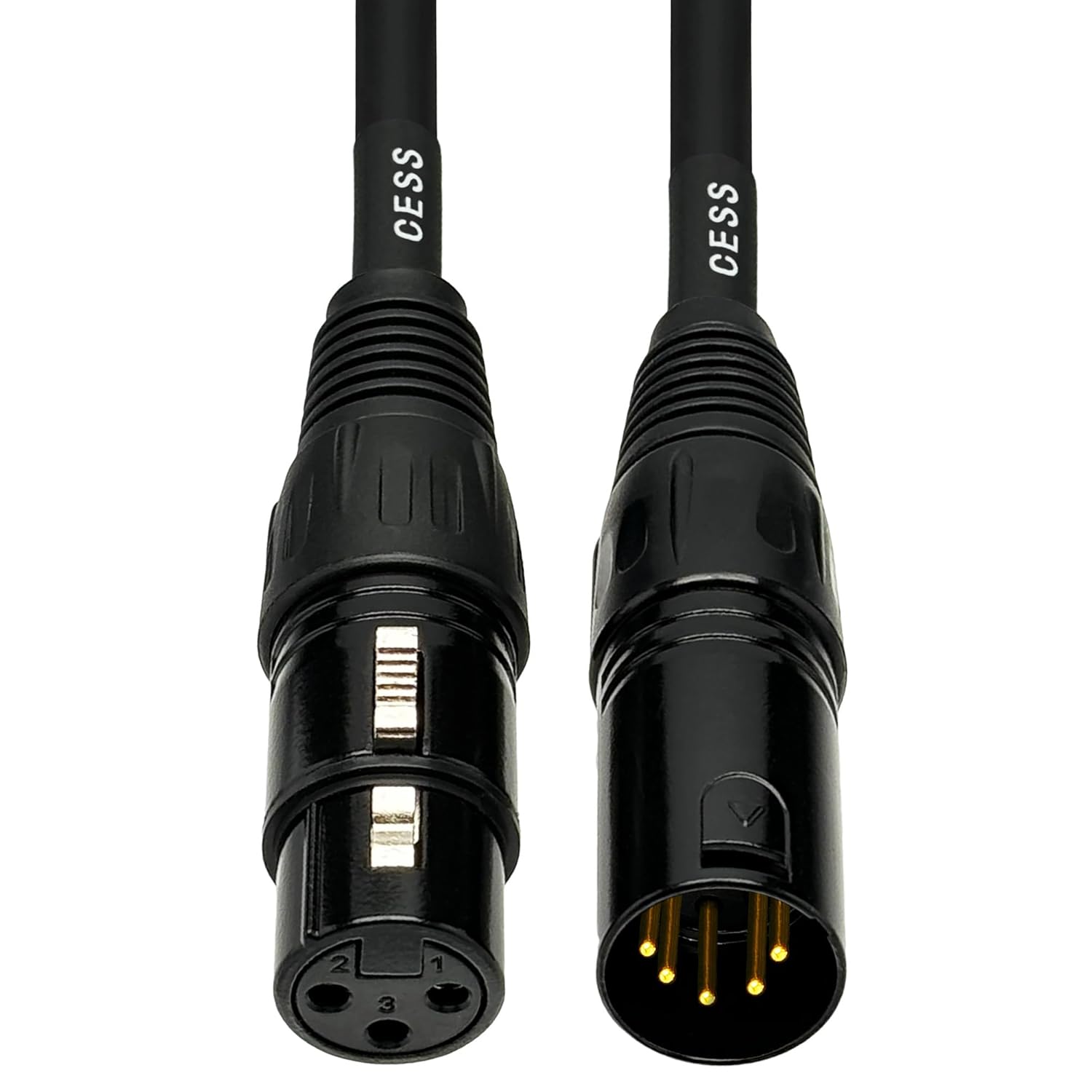 CNCESS CESS-017 3 Pin XLR Female to 5 Pin XLR Male Adapter Cable 6 Inch Length 2 Pack Durable Audio Converter for DMX Microphones - View 6 of 8