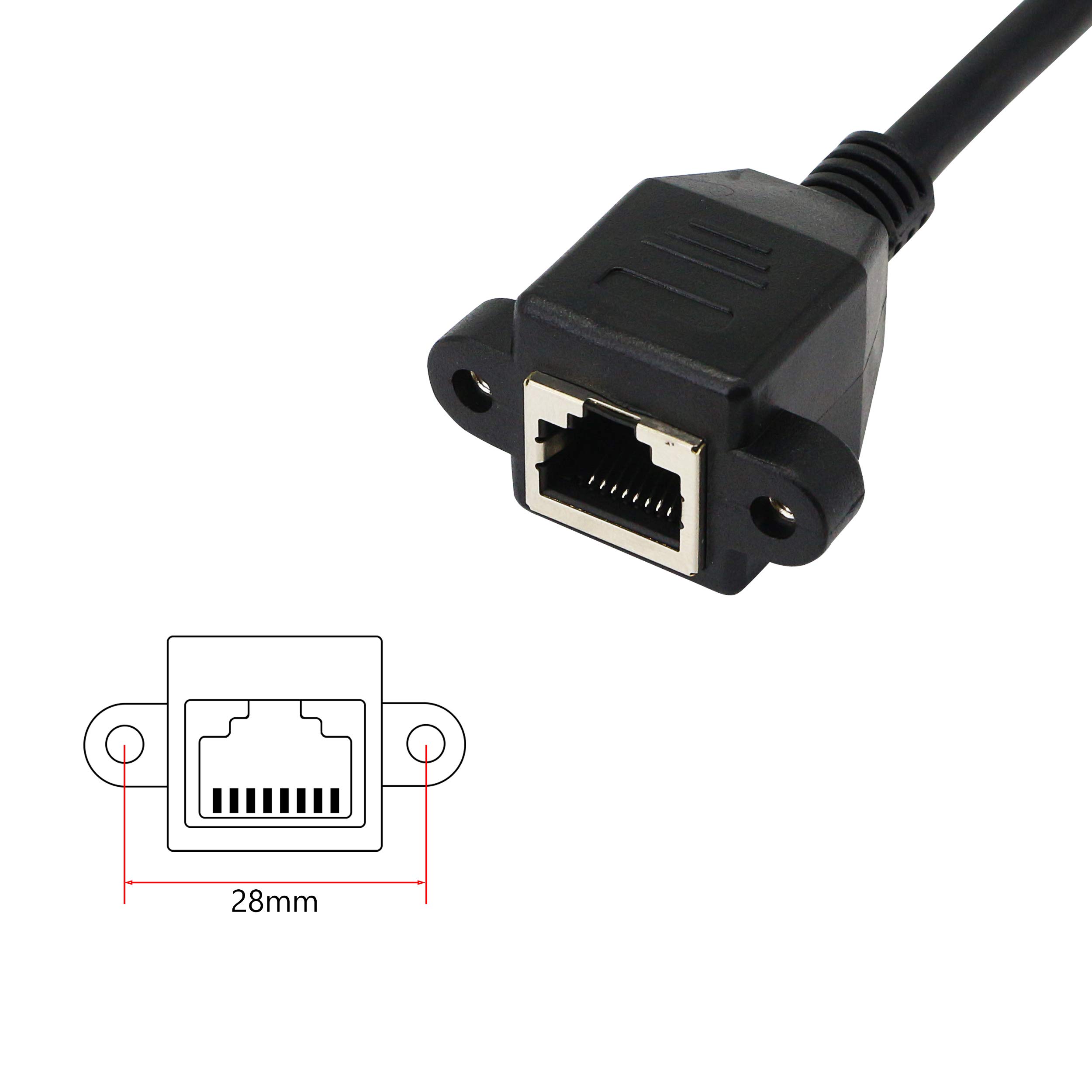 SinLoon RJ45 Ethernet Adapter Cable 90 Degree Downward Male to Female for CAT 5 CAT 6 LAN Ethernet Socket Connector - View 2 of 7