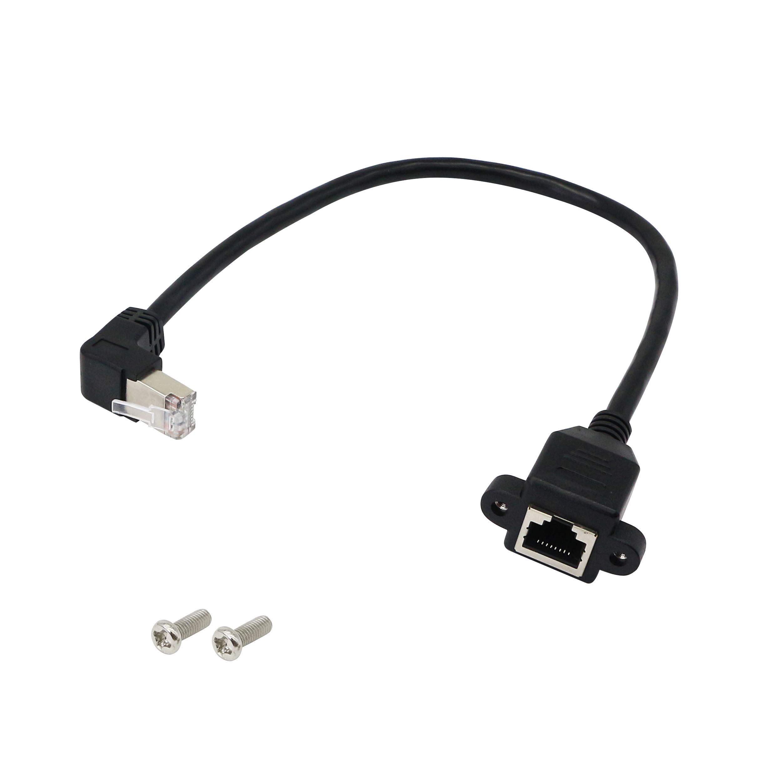 SinLoon RJ45 Ethernet Adapter Cable 90 Degree Downward Male to Female for CAT 5 CAT 6 LAN Ethernet Socket Connector