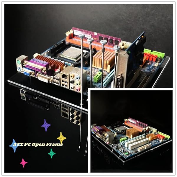 Diyeeni Acrylic Frame 4mm Transparent DIY Base Stand for ATX Motherboard High Performance PC Open Frame - View 2 of 9