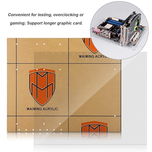 Diyeeni Acrylic Frame 4mm Transparent DIY Base Stand for ATX Motherboard High Performance PC Open Frame - View 3 of 9