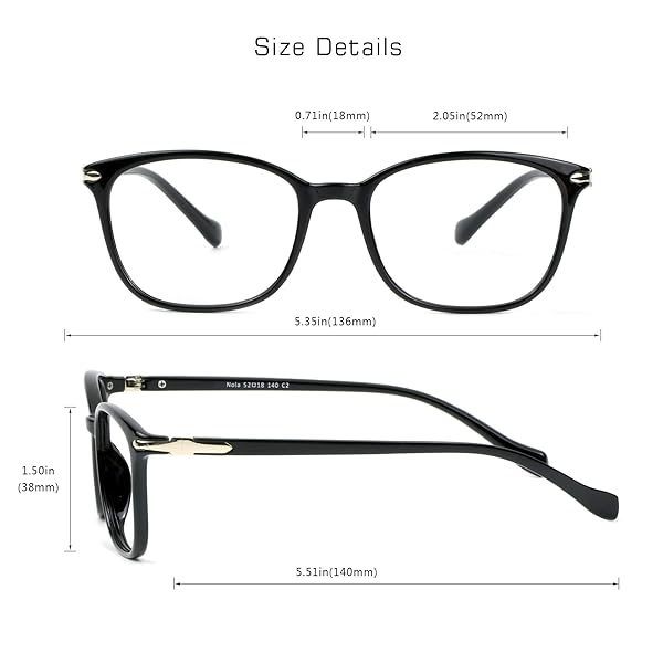 VisionGlobal VisionGlobal Blue Light Blocking Glasses for Men and Women Stylish Square Frame Anti Eyestrain Computer Reading TV Glasses +1.50 Magnification - View 3 of 7