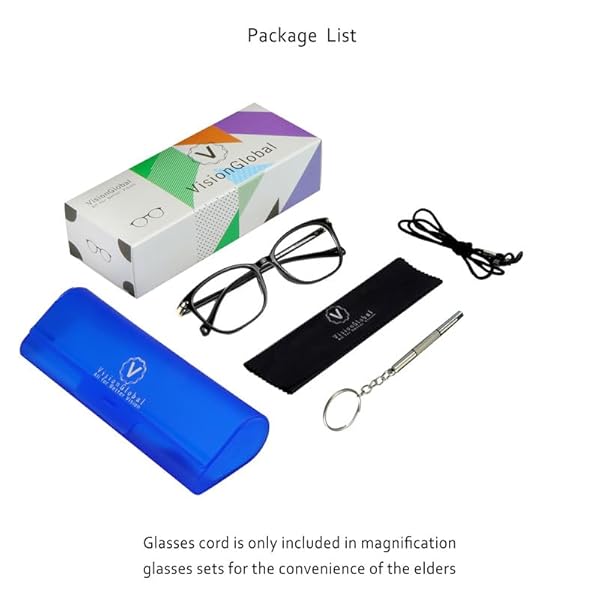 VisionGlobal VisionGlobal Blue Light Blocking Glasses for Men and Women Stylish Square Frame Anti Eyestrain Computer Reading TV Glasses +1.50 Magnification - View 7 of 7