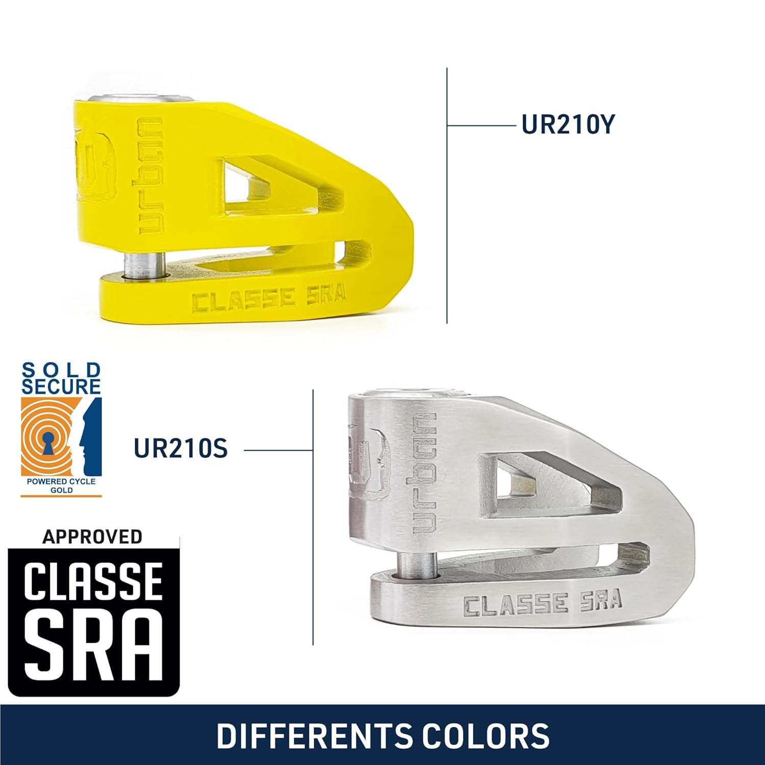 urban Urban UR210S Motorcycle Anti-Theft Disc Lock High Security SRA Approved Heavy Duty Stainless Steel Double Locking for Moto and Scooter - View 8 of 8