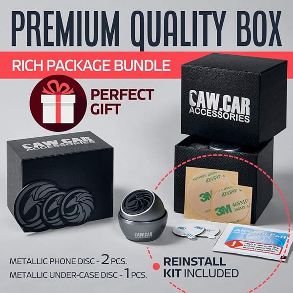 CAW.CAR Accessories Universal Car Phone Mount Magnetic All-Metal iPhone Car Mount One-Handed Cell Phone Holder for Any Smartphone or GPS Dashboard - View 2 of 7