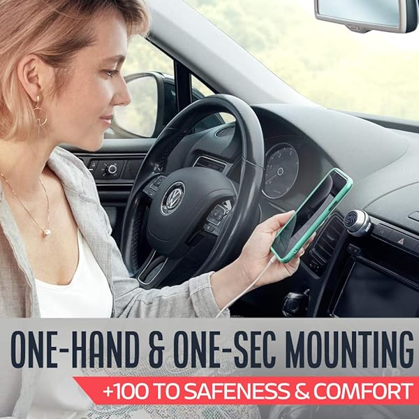 CAW.CAR Accessories Universal Car Phone Mount Magnetic All-Metal iPhone Car Mount One-Handed Cell Phone Holder for Any Smartphone or GPS Dashboard - View 5 of 7