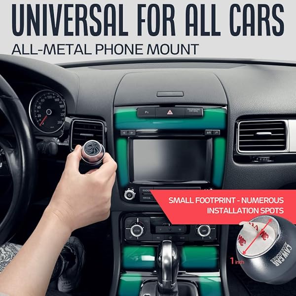 CAW.CAR Accessories Universal Car Phone Mount Magnetic All-Metal iPhone Car Mount One-Handed Cell Phone Holder for Any Smartphone or GPS Dashboard - View 7 of 7