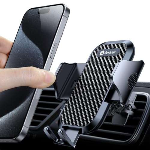 andobil andobil Car Phone Holder Mount: Stable Metal Clip for iPhone 16 Pro Max & All Phones - Ultimate Vent Solution