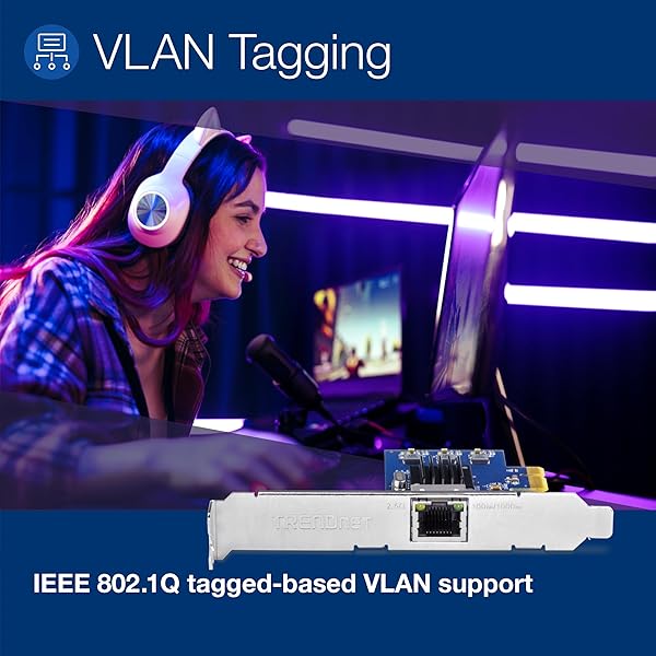 TRENDnet TRENDnet 2.5GBase-T PCIe Network Adapter: Upgrade to 2.5G Ethernet with VLAN Support & Dual Brackets for Windows - View 3 of 6