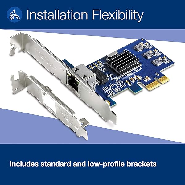 TRENDnet TRENDnet 2.5GBase-T PCIe Network Adapter: Upgrade to 2.5G Ethernet with VLAN Support & Dual Brackets for Windows - View 4 of 6