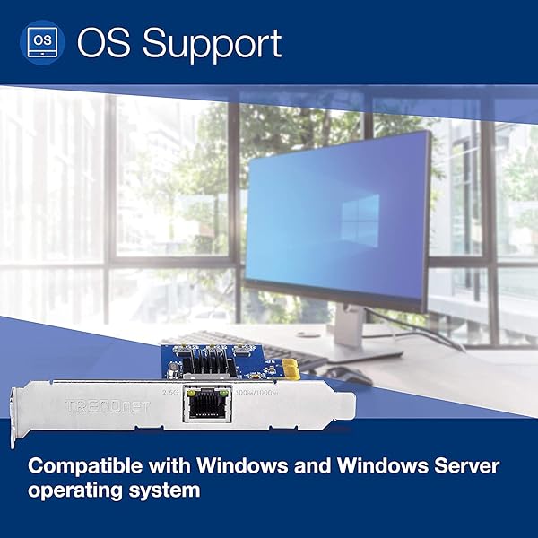 TRENDnet TRENDnet 2.5GBase-T PCIe Network Adapter: Upgrade to 2.5G Ethernet with VLAN Support & Dual Brackets for Windows - View 5 of 6