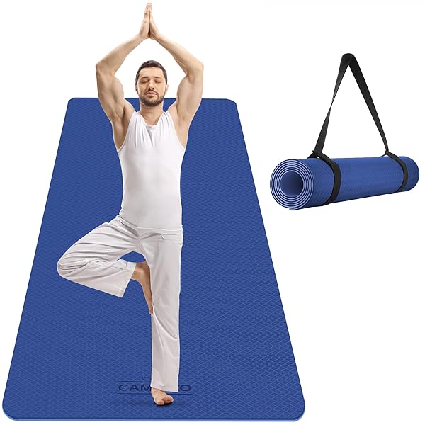 CAMBIVO "CAMBIVO Extra Wide Yoga Mat 72"x32" - Non-Slip TPE Fitness Mat for Yoga & Pilates, SGS Certified, Ideal for Men & Women"