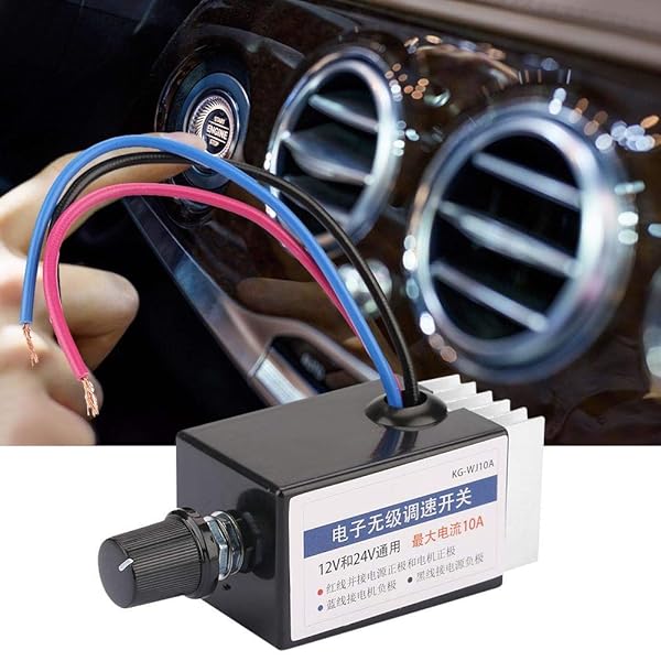 Yanmis 12V/24V DC Motor Speed Controller - Adjustable Fan Speed Regulator for Cars & Trucks - View 4 of 10
