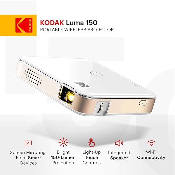 KODAK Buy KODAK Luma 150 Pocket Projector - Portable Movie Projector with Built-in Speaker & Soft Case for Home & Office - View 3 of 8