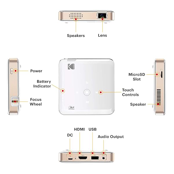 KODAK Buy KODAK Luma 150 Pocket Projector - Portable Movie Projector with Built-in Speaker & Soft Case for Home & Office - View 6 of 8