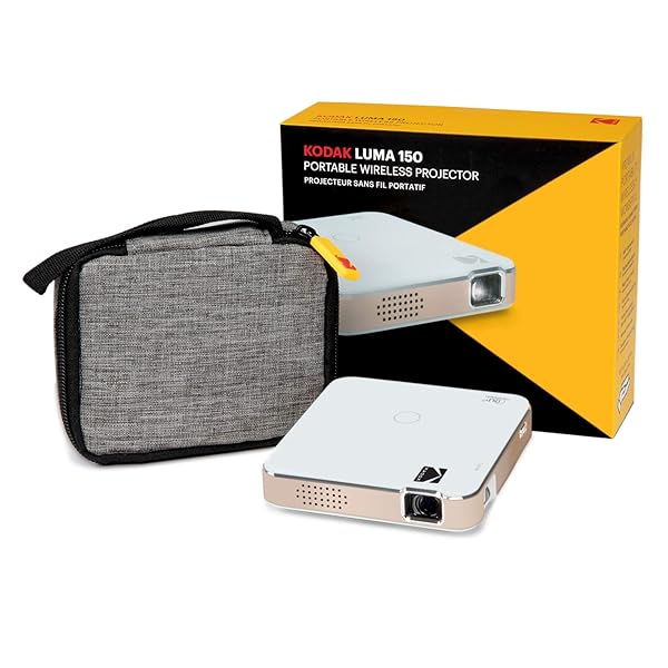 KODAK Buy KODAK Luma 150 Pocket Projector - Portable Movie Projector with Built-in Speaker & Soft Case for Home & Office