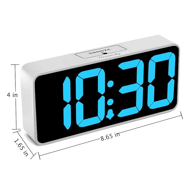 DreamSky DreamSky 8.9 Inch Digital Alarm Clock with USB Charging Adjustable Dimmer Battery Backup Snooze Feature for Bedroom Desk Use - View 7 of 7