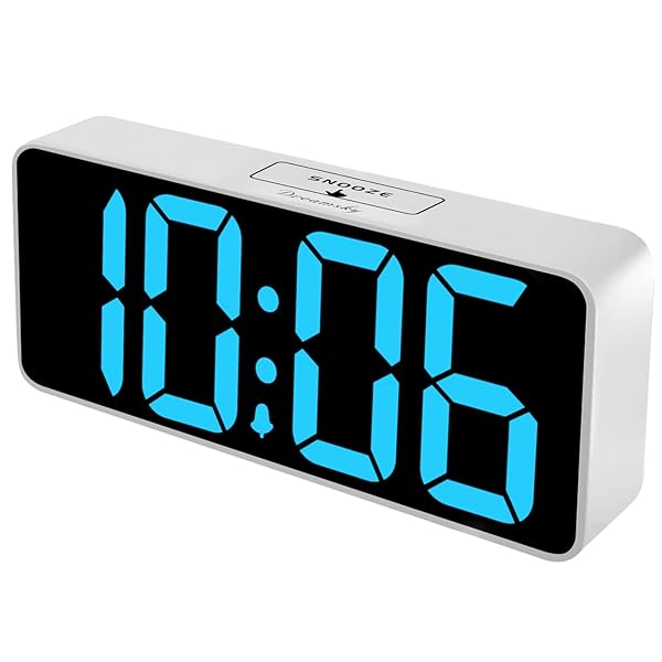 DreamSky DreamSky 8.9 Inch Digital Alarm Clock with USB Charging Adjustable Dimmer Battery Backup Snooze Feature for Bedroom Desk Use