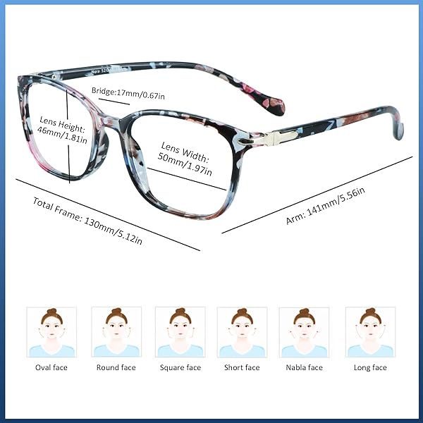VisionGlobal VisionGlobal Blue Light Blocking Glasses for Women Stylish Square Frame Anti Eyestrain Computer Reading TV Glasses with +1.75 Magnification - View 3 of 7