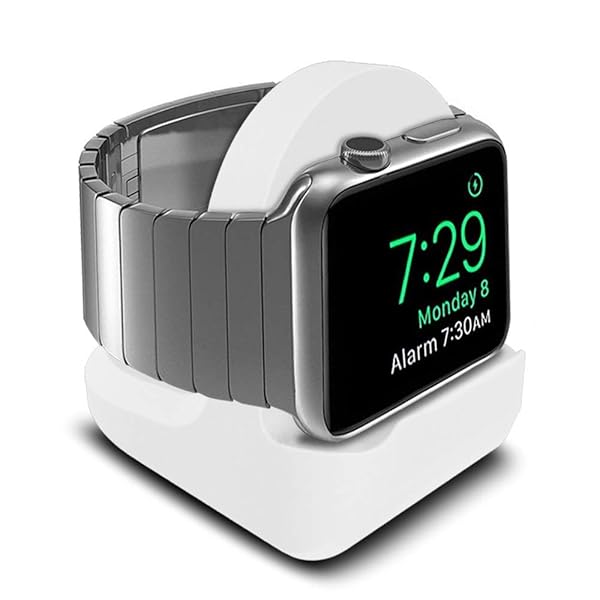 Pokanic Pokanic Apple Watch Stand Compatible with Series 5 4 3 2 1 44mm 42mm 40mm 38mm Night Stand Mode Integrated Cable Management White