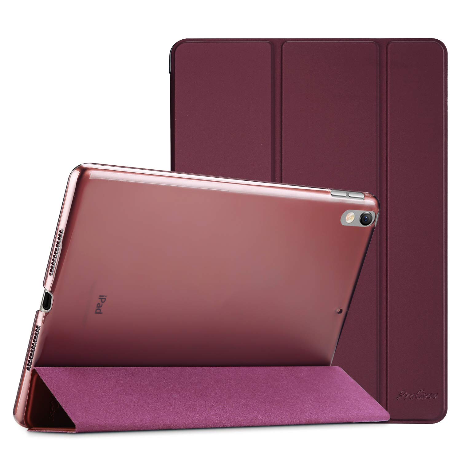 ProCase Smart Case for 10.5 Inch iPad Air 3rd Gen 2019 iPad Pro 2017 Slim Stand Cover Translucent Frosted Back Wine Color