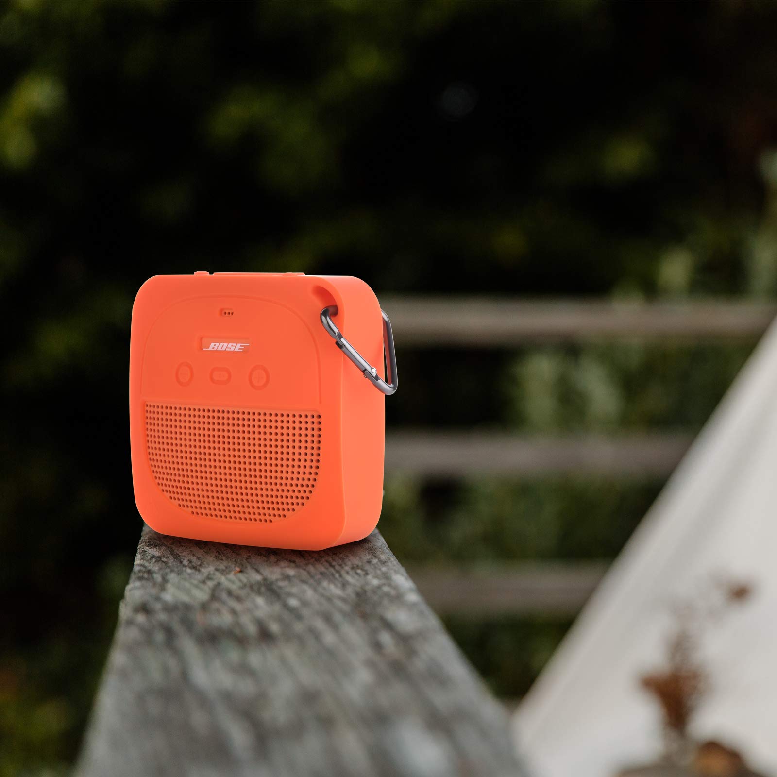 TXEsign TXEsign Silicone Case for Bose SoundLink Micro - Soft Protective Cover with Metal Hook (Orange) - View 3 of 9