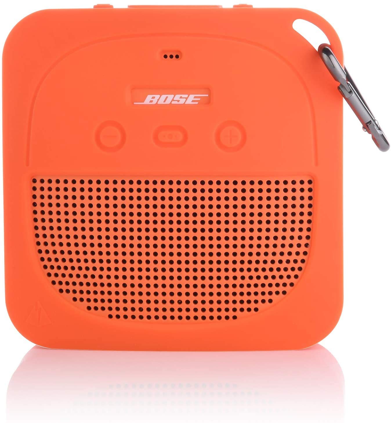 TXEsign TXEsign Silicone Case for Bose SoundLink Micro - Soft Protective Cover with Metal Hook (Orange) - View 9 of 9