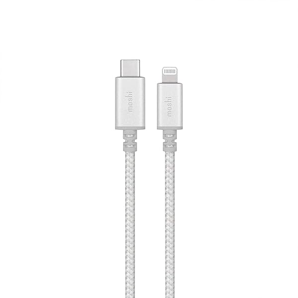 Moshi Integra USB-C to Lightning Charge Sync Cable 1.2M Jet Silver Fast Charging Data Transfer - View 3 of 3