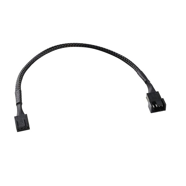 Easycargo 30cm Case Fan Extension Cable PWM 3 Pin 4 Pin Power Extension for PC Cooling 1-Pack