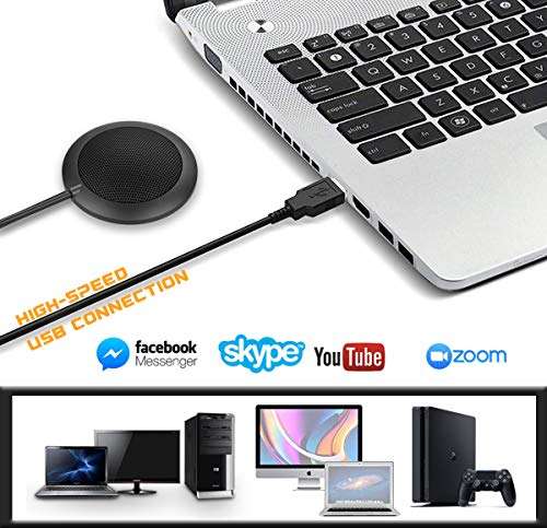 TKGOU TKGOU USB Microphone for PC & Laptop: Plug & Play Omnidirectional Mic for Zoom, Skype, Online Meetings & Recording - View 3 of 4