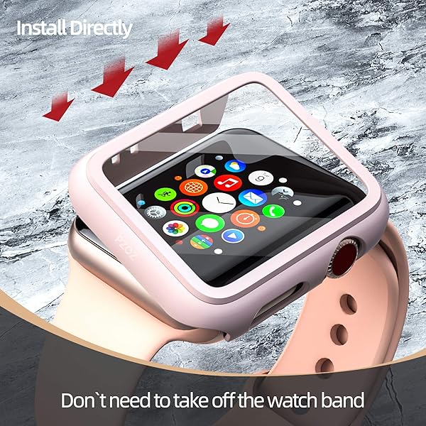 pzoz Buy Pzoz Slim Case for Apple Watch Series 2/3 - 42mm Screen Protector & Matte Bumper in Pink | Full Coverage Defense for iWatch - View 5 of 8