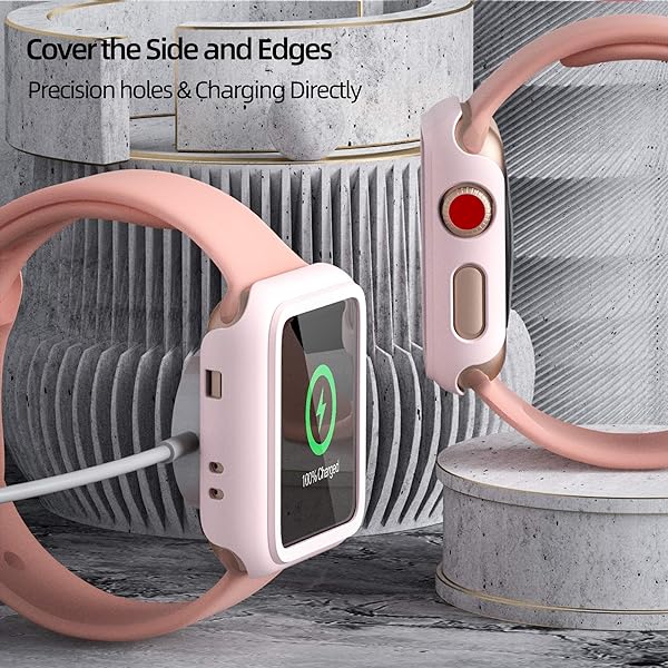 pzoz Buy Pzoz Slim Case for Apple Watch Series 2/3 - 42mm Screen Protector & Matte Bumper in Pink | Full Coverage Defense for iWatch - View 6 of 8